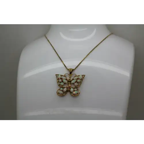PAJ PRIME ARTS & JEWEL Vermeil .925 S.S. OPAL BUTTERFLY necklace