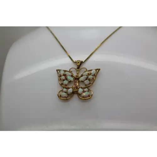 PAJ PRIME ARTS & JEWEL Vermeil .925 S.S. OPAL BUTTERFLY necklace