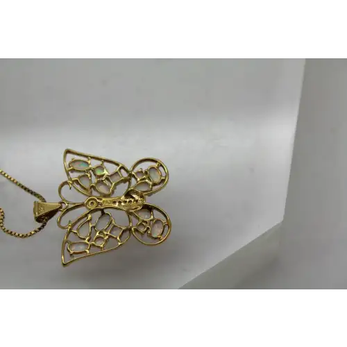PAJ PRIME ARTS & JEWEL Vermeil .925 S.S. OPAL BUTTERFLY necklace
