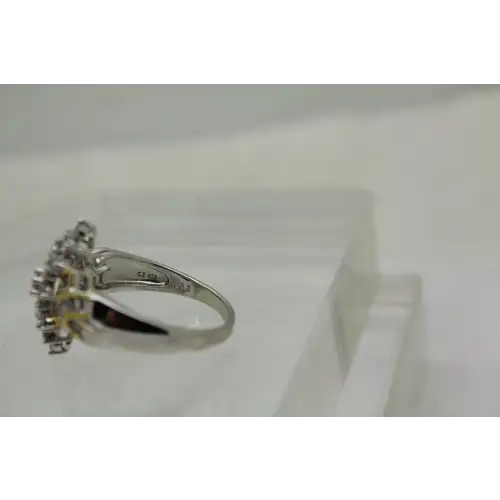 PAJ PRIME ARTS & JEWEL.925 S.S. CZ CLUSTER gold acc. size 12.25 #
