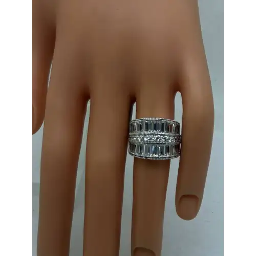 PAJ PRIME ARTS & JEWELS .925 S.S. STUNNING CZ WIDE BAND ring size 6 (2)