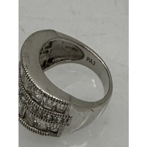 PAJ PRIME ARTS & JEWELS .925 S.S. STUNNING CZ WIDE BAND ring size 6 (3)