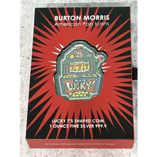 PAMP 2024 Niue $2 1oz Silver Coin Burton Morris LUCKY 7's Mintage 2,500