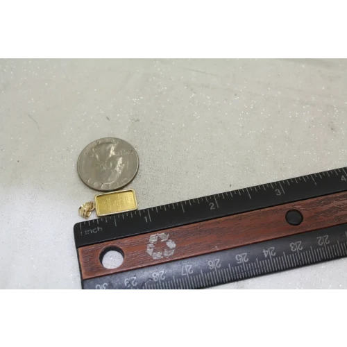 PAMP FORTUNA 999.9 1g GOLD BAR in 14k Y.G. BEZEL pendant