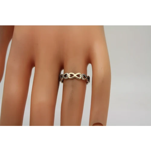 PANDORA 14k Y.G. .925 S.S. INFINITY LOVE CZ BAND ring size 7.5