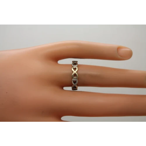 PANDORA 14k Y.G. .925 S.S. INFINITY LOVE CZ BAND ring size 7.5