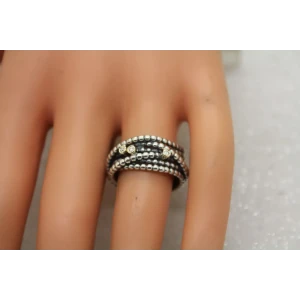 PANDORA .925 S.S. 14k Y.G. DIAMOND ENTANGLED BEAUTY ring size 7.5