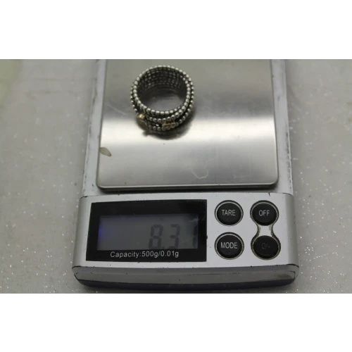 PANDORA .925 S.S. 14k Y.G. DIAMOND ENTANGLED BEAUTY ring size 7.5