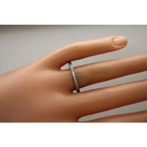 PANDORA .925 Sterling Silver CZ ETERNITY BAND STACKER size ring 9
