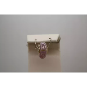 PANDORA ALE 585 14k White Gold PINK SWIRLS MURANO CHARM BEAD