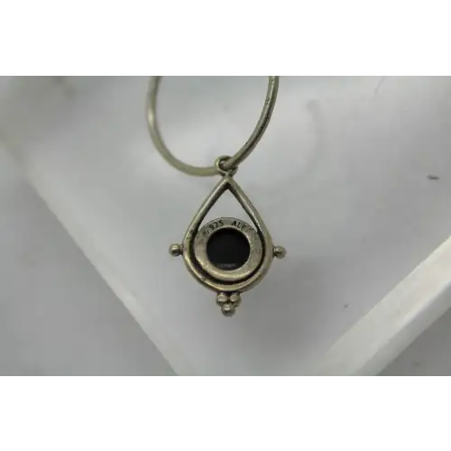 PANDORA ALE .925 S.S. BLACK SPINEL COMPOSE HOOP earrings