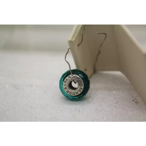 PANDORA ALE .925 S.S. RETIRED TEAL FACTED MURANO CHARM BEAD
