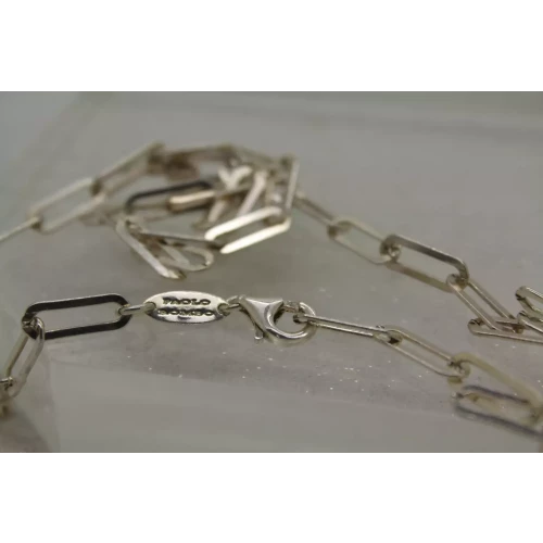 PAOLO ROMEO ITALY .925 S.S. 5mm PAPERCLIP DESIGN necklace 22