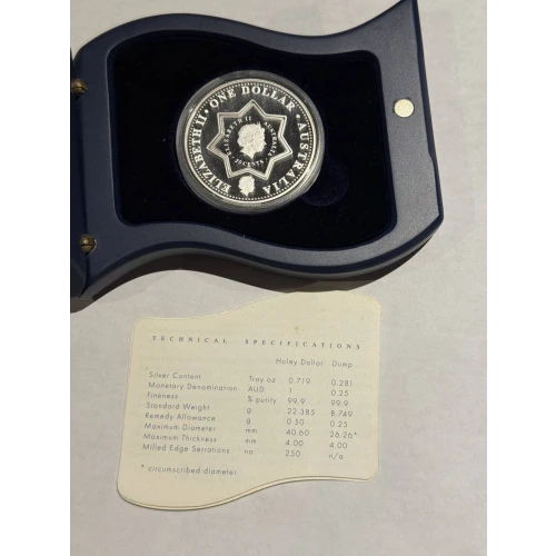 Perth Mint 2001 Centenary Holey Dollar & Dump 1 oz Silver $1.25 Coin