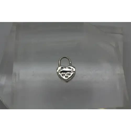 PLEASE RETURN TO ME TIFFANY & CO. .925 S.S. MINI HEART LOCK pend.  #