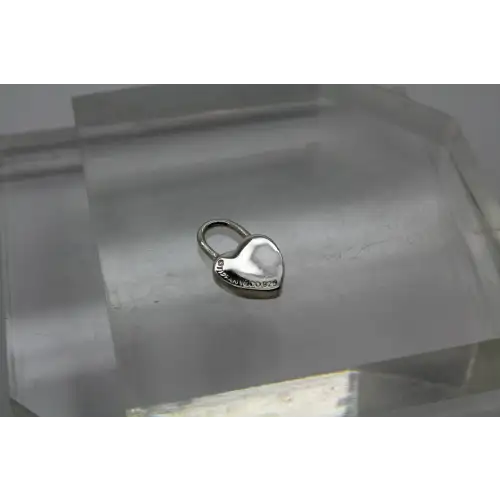PLEASE RETURN TO ME TIFFANY & CO. .925 S.S. MINI HEART LOCK pend.  #