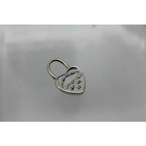 PLEASE RETURN TO ME TIFFANY & CO. .925 S.S. MINI HEART LOCK pend.  #