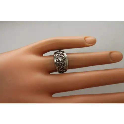 PREMIER DESIGNS .925 S.S. OPENWORK DOME SWIRL FILIGREE ring size 7