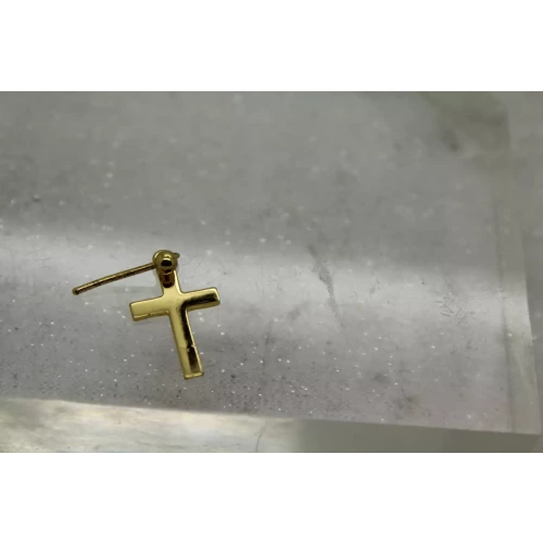 PRIMAVERA ITALY 24k Y.G. over .925 S.S. DIAMOND CUT CROSS DANGLES