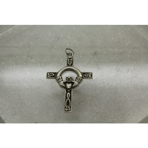 PSCL .925 S.S. CLADDAGH TRINITY KNOT CROSS pendant