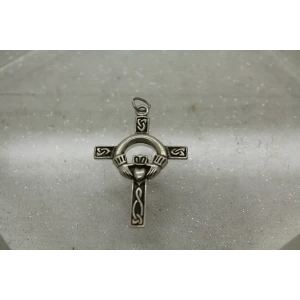 PSCL .925 S.S. CLADDAGH TRINITY KNOT CROSS pendant