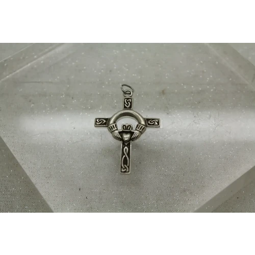 PSCL .925 S.S. CLADDAGH TRINITY KNOT CROSS pendant