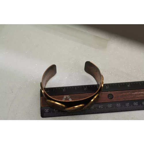 PURE COPPER ELIZABETH II REGINA COIN ENHACED WIDE CUFF 6.5