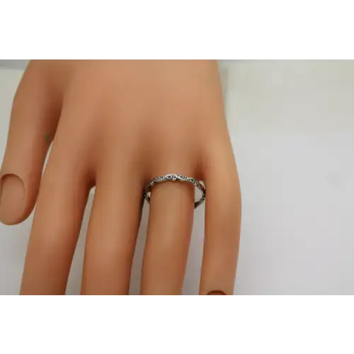 PZ PAZ OR ISRAEL .925 S.S. WAVE DESIGN STACKER ring size 10