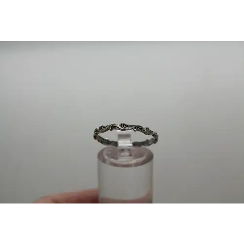 PZ PAZ OR ISRAEL .925 S.S. WAVE DESIGN STACKER ring size 10