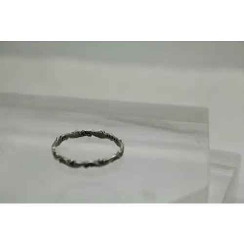 PZ PAZ OR ISRAEL .925 S.S. WAVE DESIGN STACKER ring size 10