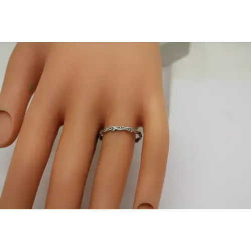 PZ PAZ OR ISRAEL .925 S.S. WAVE DESIGN STACKER ring size 9 #