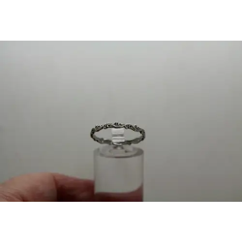 PZ PAZ OR ISRAEL .925 S.S. WAVE DESIGN STACKER ring size 9 #