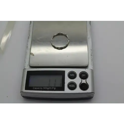 PZ PAZ OR ISRAEL .925 S.S. WAVE DESIGN STACKER ring size 9 #