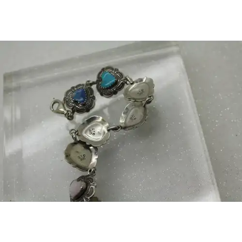 Q.T. QUOC .925 S.S. TURQUOISE, LAPIS HEART Bracelet #