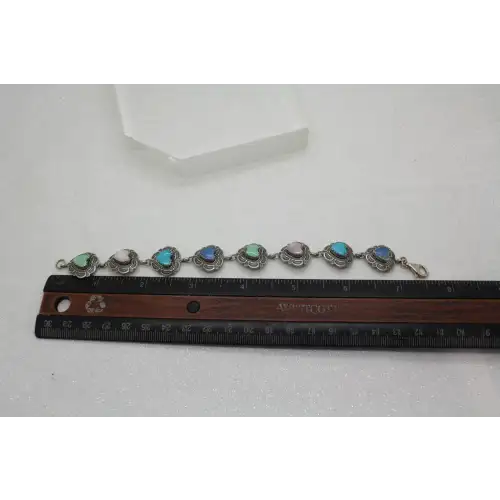 Q.T. QUOC .925 S.S. TURQUOISE, LAPIS HEART Bracelet #