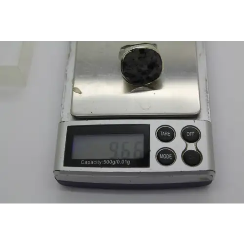 R1875 SILPADA .925 S.S. WAVY FELDSPAR BLACK GREY STONE size 7 #