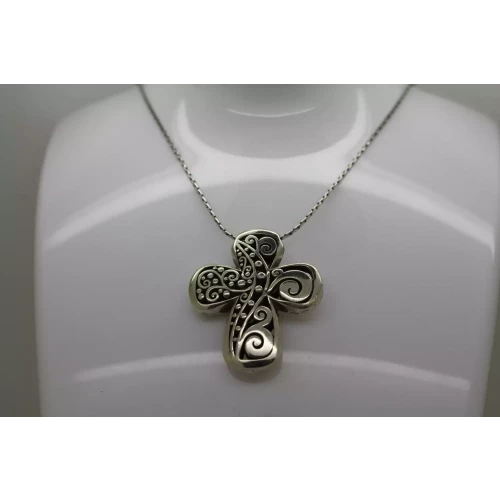 RARE BRIGHTON LOVE AFFAIR CROSS silver tone necklace 18