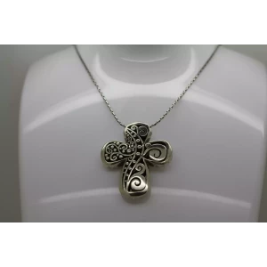 RARE BRIGHTON LOVE AFFAIR CROSS silver tone necklace 18