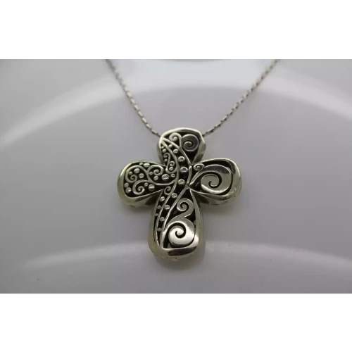 RARE BRIGHTON LOVE AFFAIR CROSS silver tone necklace 18