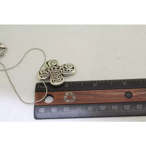 RARE BRIGHTON LOVE AFFAIR CROSS silver tone necklace 18