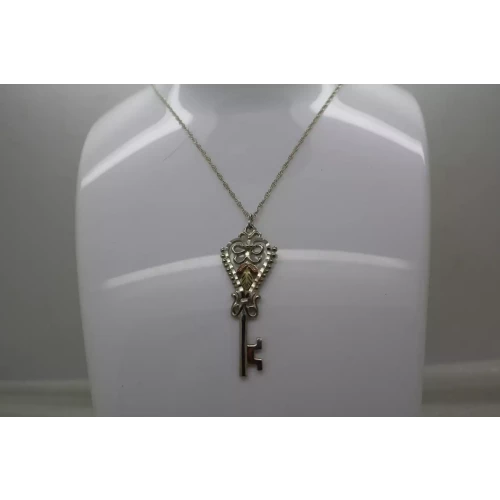 RARE C.Co. COLEMAN .925 12k BLACK HILLS GOLD SKELETON KEY necklace 18