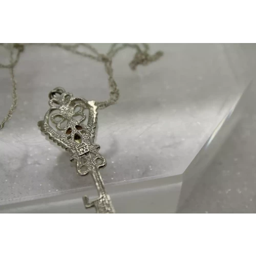RARE C.Co. COLEMAN .925 12k BLACK HILLS GOLD SKELETON KEY necklace 18