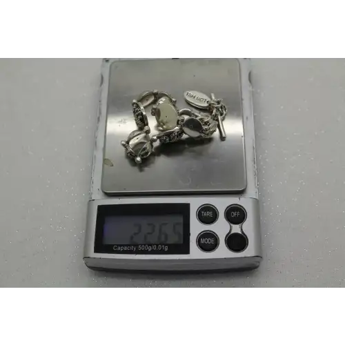 Rare LOIS HILL .925 S.S. SCROLL & HAMMERED WORK Toggle Bracelet #