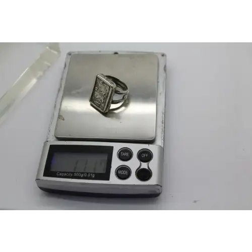 Retired R1839 SILPADA .925 S.S. FLORAL LEAF VINE RECTANGLE ring size 8 #