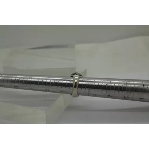 Retired r2045 .925 S.S. SMOKY SWIRL BLACK CHALCEDONY ring size 7 #