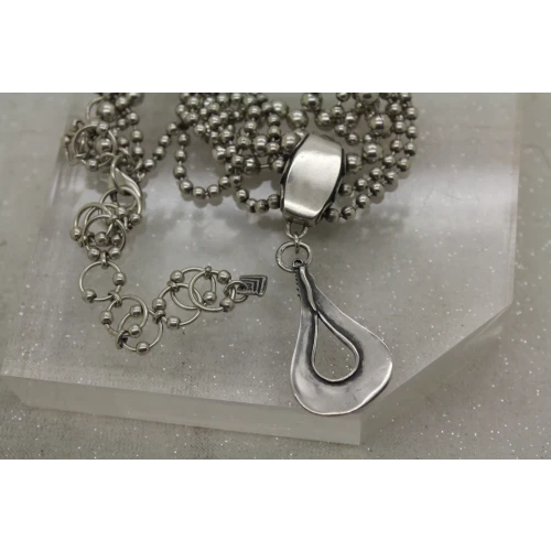 Retired SILPADA .925 S.S. OXIDIZE 3 STRAND TEARDROP necklace 18