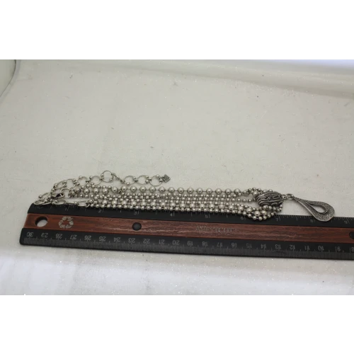 Retired SILPADA .925 S.S. OXIDIZE 3 STRAND TEARDROP necklace 18