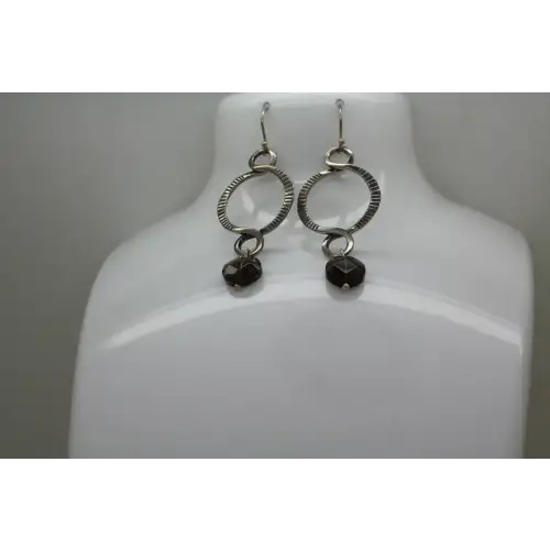 Retired W 1485 SILPADA .925 S.S. SMOKY QUARTZ TWIST & TURN dangles
