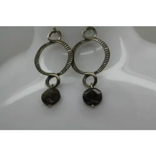 Retired W 1485 SILPADA .925 S.S. SMOKY QUARTZ TWIST & TURN dangles