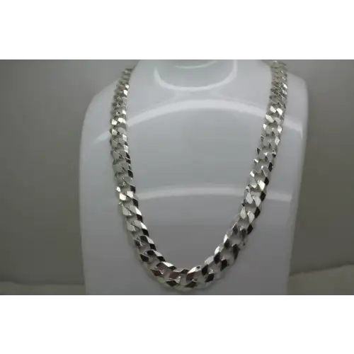 Rhodium over .925 S.S. THICK CUBAN CHAIN necklace 23